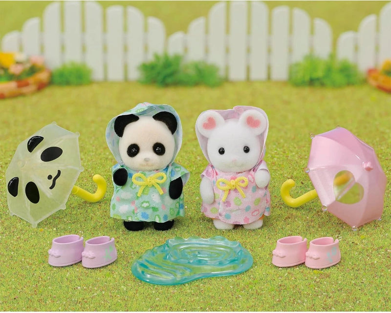 Epoch Sylvanian Families Calico Critters Good Friend Baby Set Rainy Day S-74
