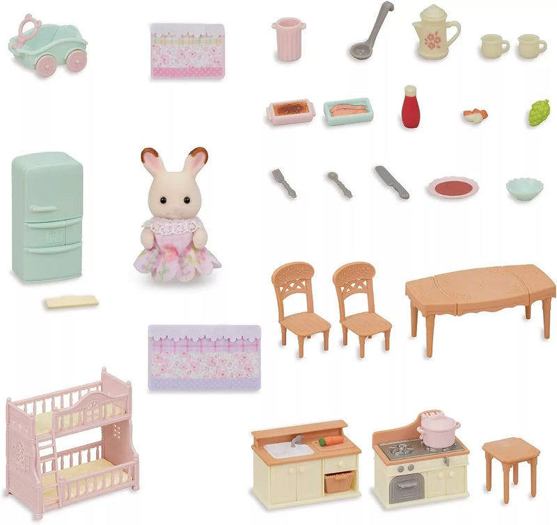 Época Sylvanian Families Casa grande con techo rojo Cocina Kotokoto SE-210 JAPÓN