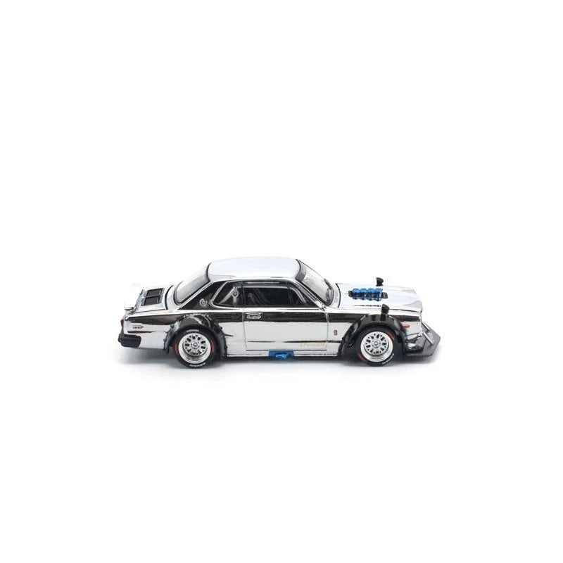 Skyline GT-R V8 Drift Hakoska Silver Chrome 1/64 Auto in miniatura UFFICIALE GIAPPONE