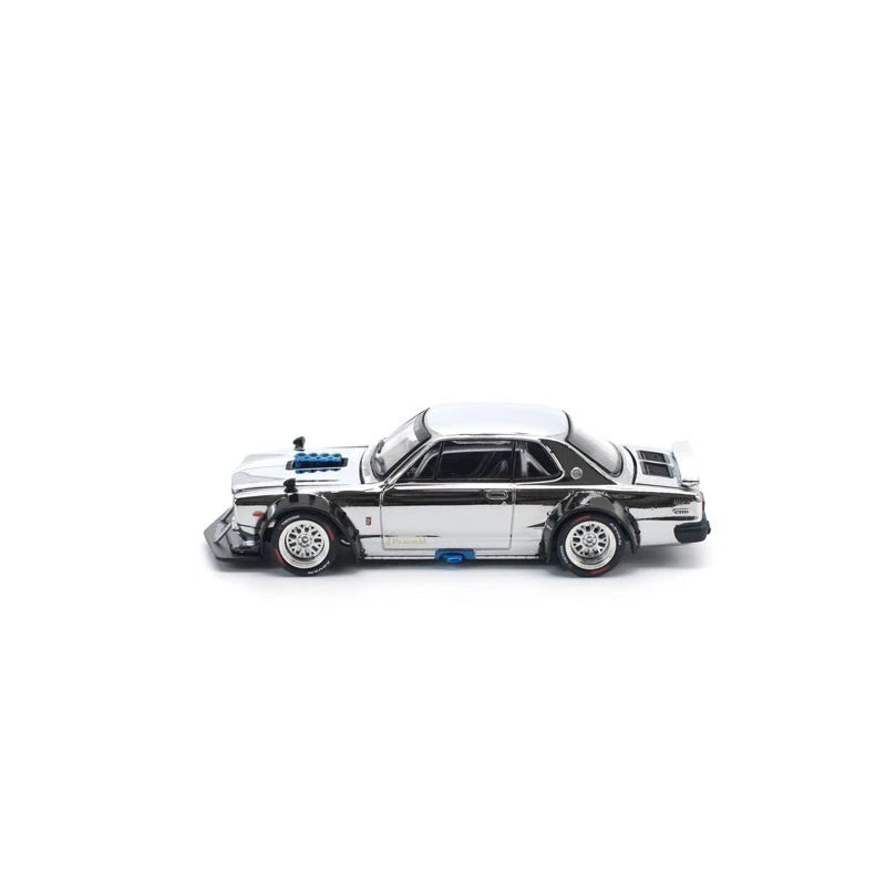 Skyline GT-R V8 Drift Hakoska Silver Chrome 1/64 Auto in miniatura UFFICIALE GIAPPONE