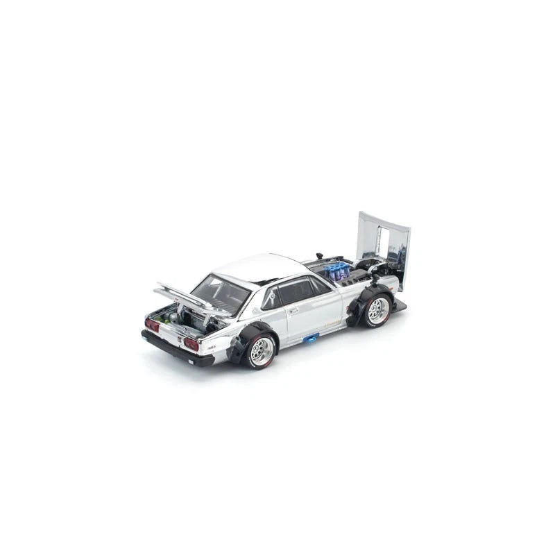 Skyline GT-R V8 Drift Hakoska Silver Chrome 1/64 Auto in miniatura UFFICIALE GIAPPONE