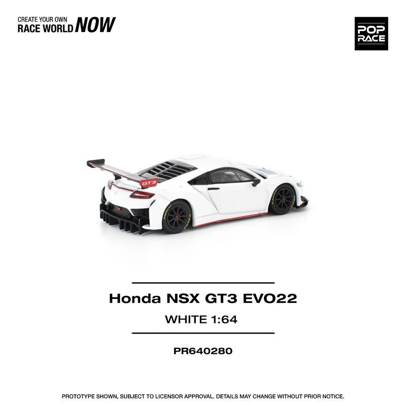 Honda NSX GT3 EVO22 White 1/64 Miniature Car JAPAN OFFICIAL
