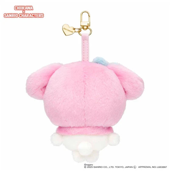Chiikawa x Sanrio Characters Kiramekko Chiikawa x My Melody Plush Keychain JAPAN