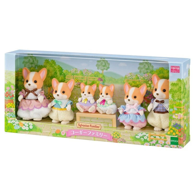 Epoch Sylvanian Families Calico Critters Corgi Family Doll JAPAN OFFICIAL