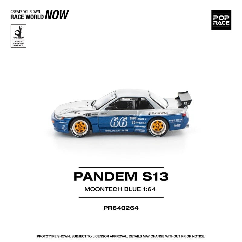 Pandem Silvia S13 Moontech Blue 1/64 Voiture miniature JAPON OFFICIEL