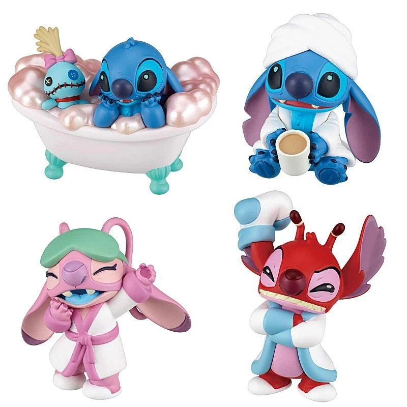 Disney-Charakter Stitch Relaxing Bath Time Komplettset Figuren-Kapselspielzeug JAPAN