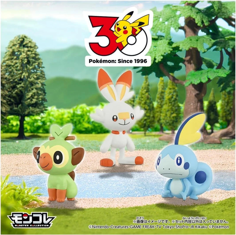 Pokemon Moncolle Pokemon 30th Anniversary Starter 3 Galar Region Figure Set