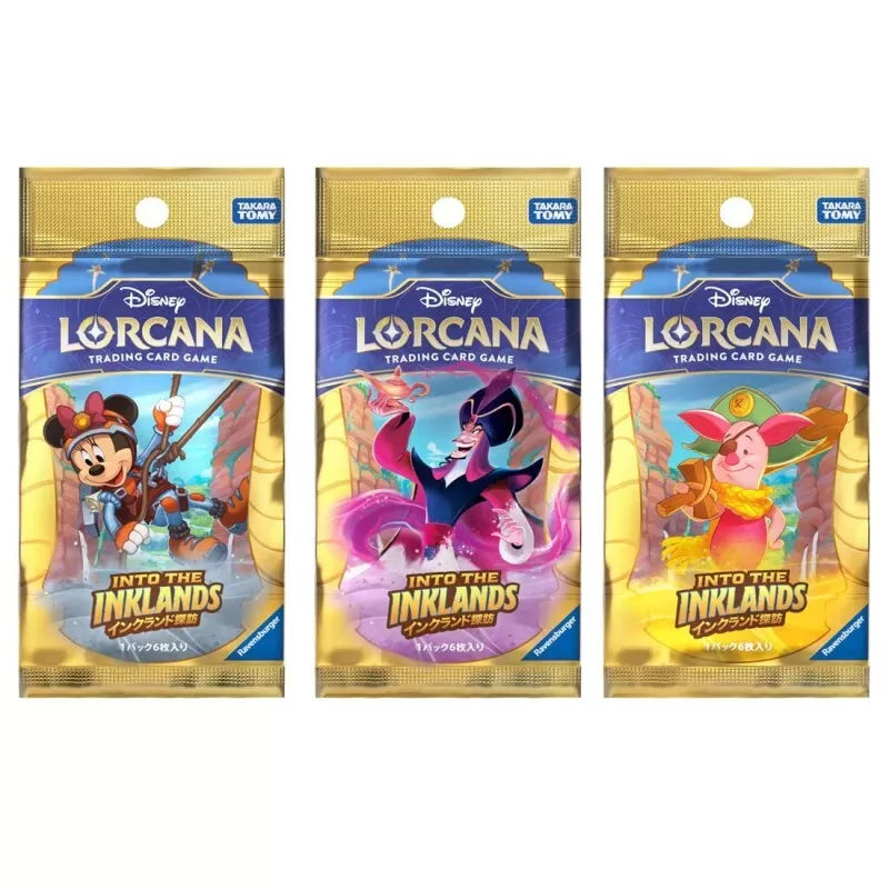 Disney Lorcana nas Inklands versão japonesa. Caixa de Booster Pack TCG JAPÃO