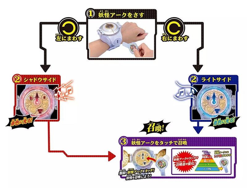 BANDAI Yokai Watch Shadow Side DX Youkai Yo-kai Wrist Watch Elda JAPAN IMPORT