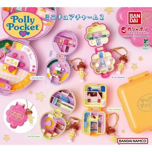 BANDAI Polly Pocket Miniature Charm 2 Complete Set Capsule Toy JAPAN OFFICIAL