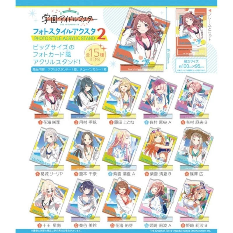Gakuen iDOLM@STER Photo Style Acrylic Stand 2 15Pack Box Candy Toy JAPAN