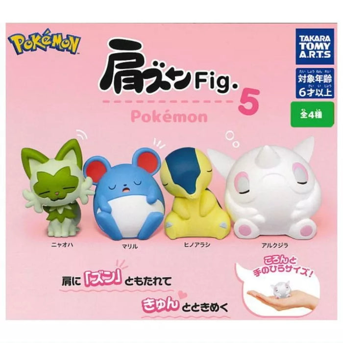 Pokemon Shoulder Zun Fig. 5 All 4 type Set Figure Capsule Toy JAPAN OFFICIAL