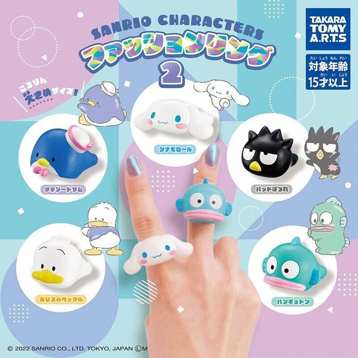 Sanrio Characters Fashion Ring 2 All 5 Types Complete Set Capsule Toy ZA-745