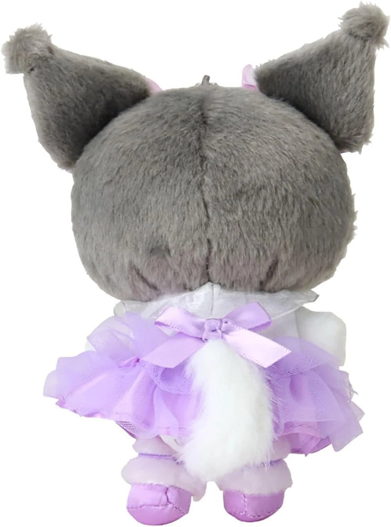 Sanrio Kuromi Mascot Holder White Cat Ballerina Plush JAPAN OFFICIAL