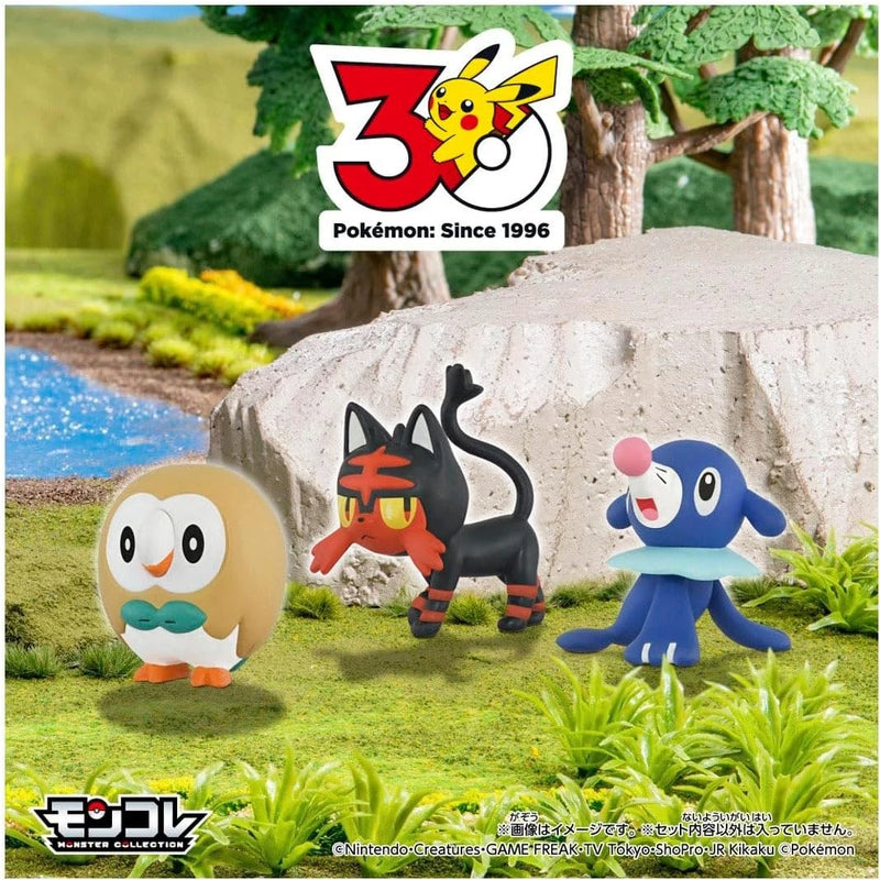 Pokemon Moncolle Pokemon 30th Anniversary Starter 3 Alola Region Figure Set