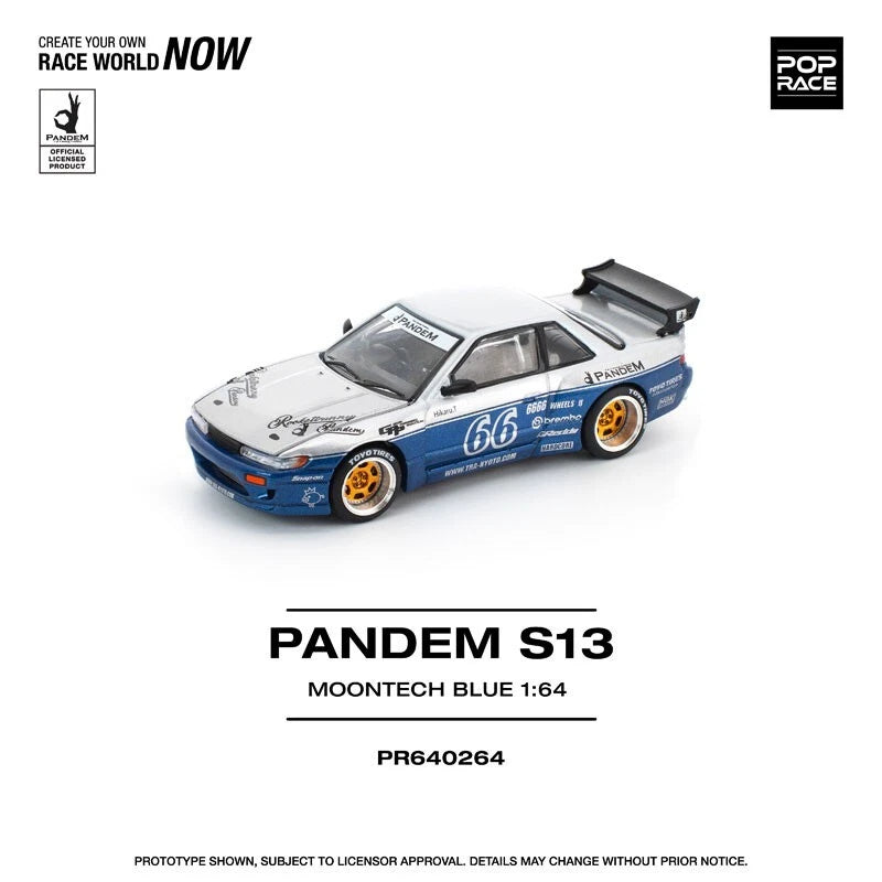 Pandem Silvia S13 Moontech Blue 1/64 Voiture miniature JAPON OFFICIEL