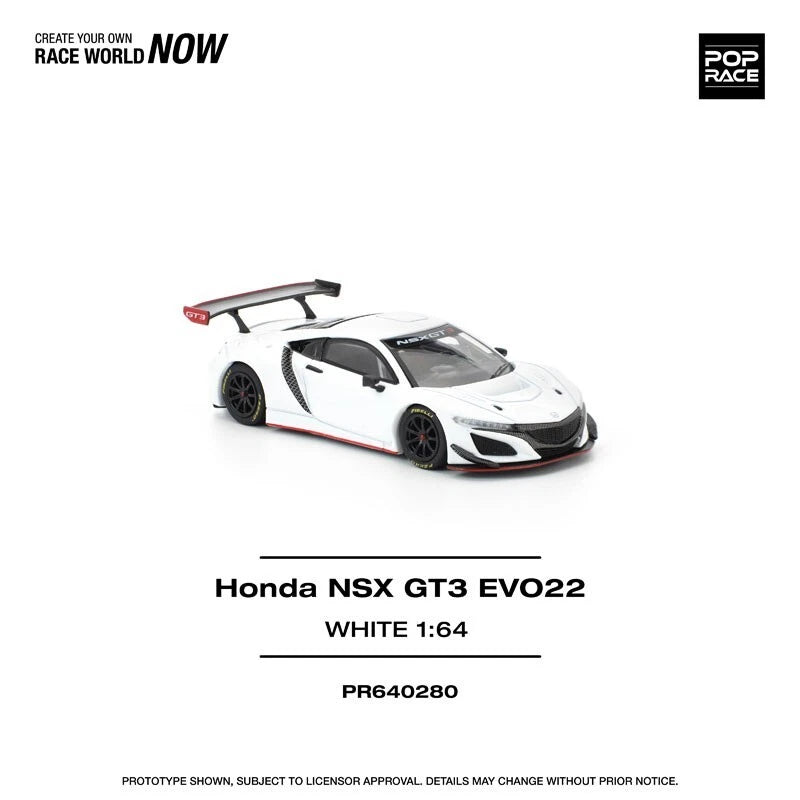 Honda NSX GT3 EVO22 White 1/64 Miniature Car JAPAN OFFICIAL