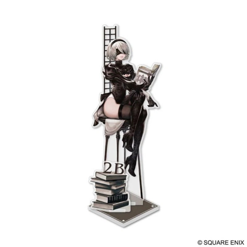 Square Enix NieR Automata Acrylic Stand 2B and Books JAPAN OFFICIAL