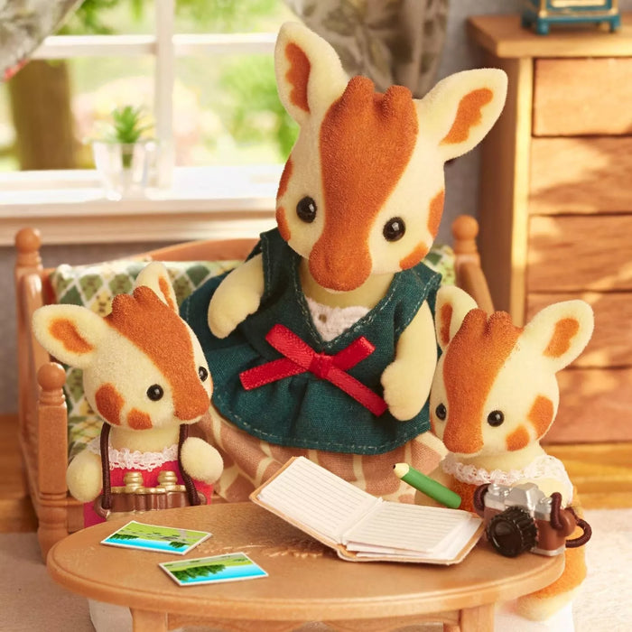 Família Sylvanian Família Doll Giraffe Family FS-40 Japão Oficial