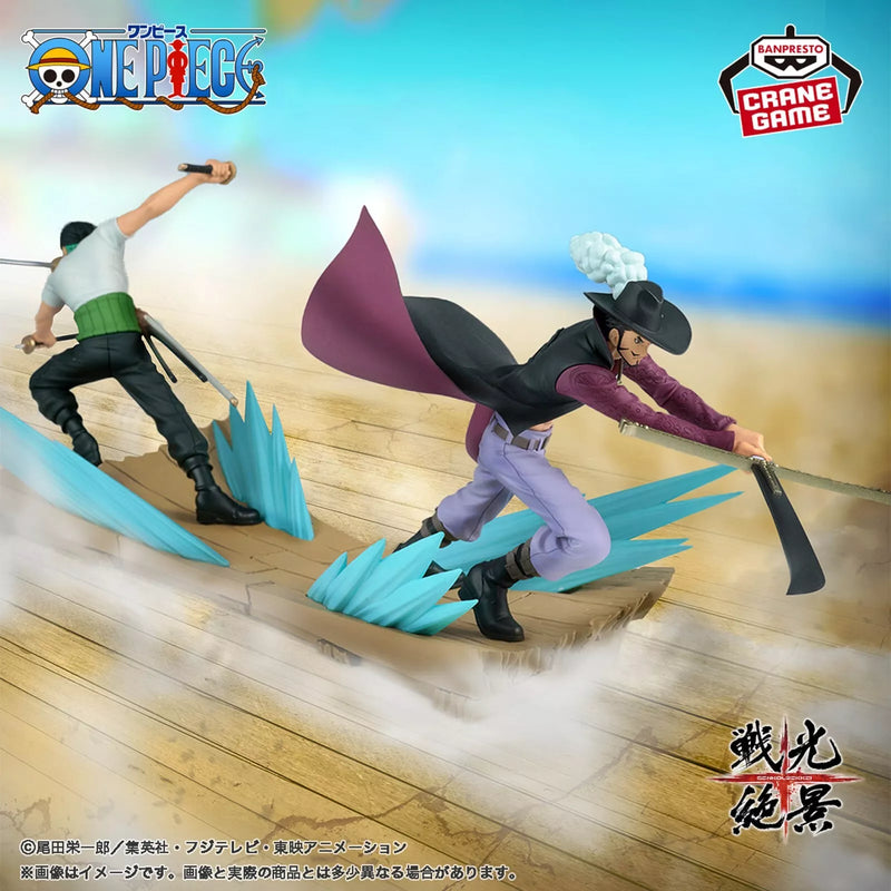 Banpresto Senkou Zekkei One Piece Zoro & Dracule Mihawk Figure Ensemble de 2 JAPON