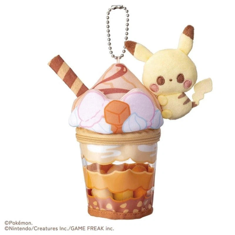 Pokemon Pokepeace Pikachu Caramel Parfait Ver. Plush Keychain JAPAN OFFICIAL