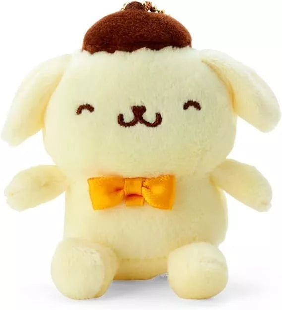 Sanrio Character Pompompurin Mascot Holder Badge Smilingly Plush JAPAN OFFICIAL