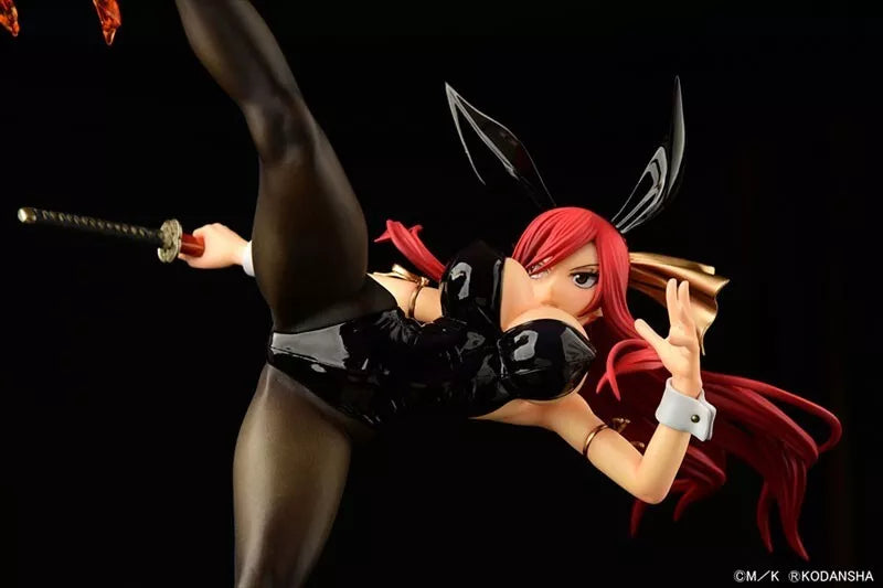 Fairy Tail Erza Scarlet High Kick ver. Black Bunny 1/6 Figure JAPAN OFFICIAL