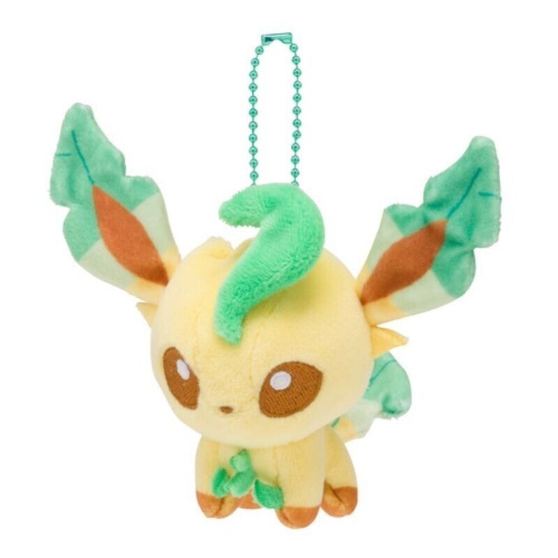 Pokemon Center Original Mocchiri Mascot Pokemon Dolls Keychain Leafeon JAPAN