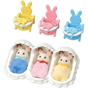 Epoch Sylvanian Families Chocolate Rabbit Triplets Care Set SE-204 JAPAN