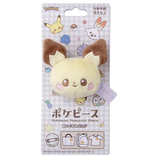 Pokemon Pokepeace Plush Badge Pichu JAPAN OFFICIAL
