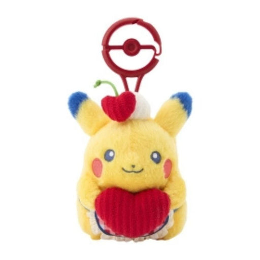 Pokemon Center Original Pikachu Diner Plush Keychain Heart JAPAN OFFICIAL