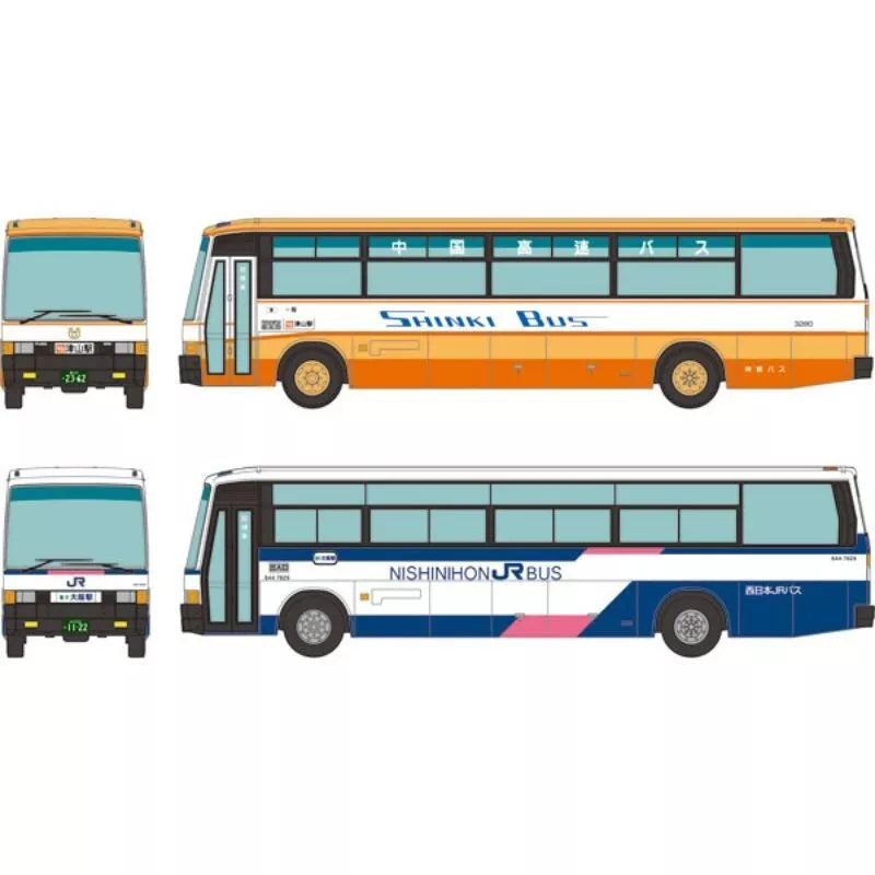 The Bus Collection Chugoku Highway Bus 50th Anniverssary Set of 2 Cars JAPAN