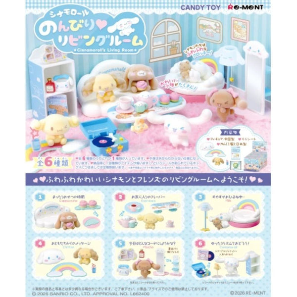 Re-Ment Sanrio Cinnamoroll Relaxing Living Room Full Set 6 BOX