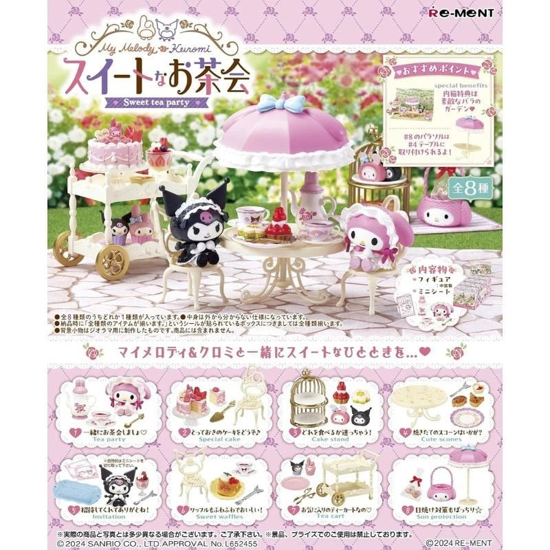 Re-Ment Sanrio My Melody Kuromi Sweet Tea Party Full Set 8 BOX Figure JAPAN