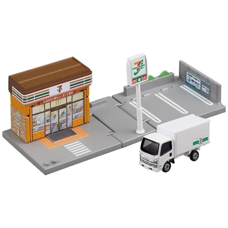 Takara Tomy Tomica Town Seven Eleven with Tomica Isuzu ELF JAPAN OFFICIAL