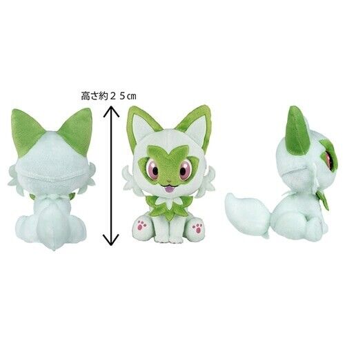 Pokemon streelt me ​​en staar naar me Wink Eyes Sprigatito pluche Doll Japan Official