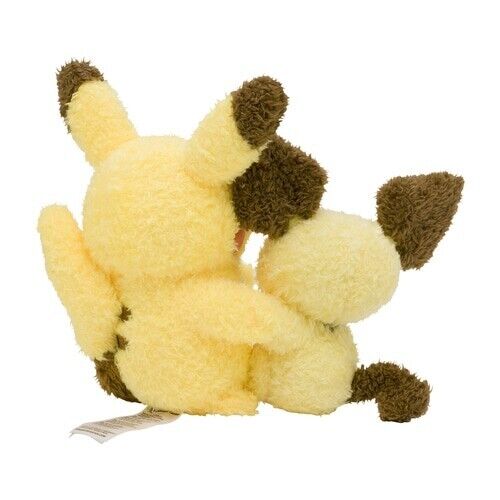 Pokemon Center Original Buru Buru Mugyu! Pichu & Pikachu Plush Doll JAPAN