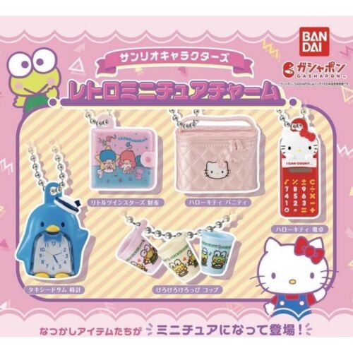 BANDAI Sanrio Characters Retro Miniature Charm Complete Set Capsule Toy JAPAN