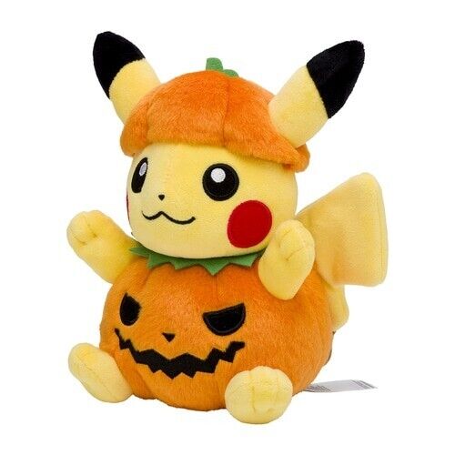 Pokemon Center Original Halloween Pumpkin Plush Doll Pikachu Japão Oficial