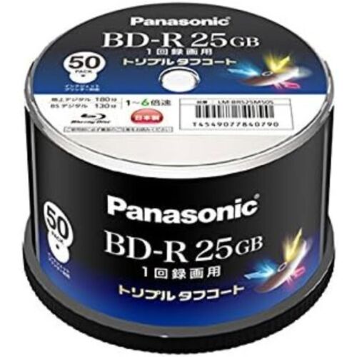 Panasonic 50 Blu-ray 25GB BD-R Printable Blu-ray Discs 6X Speed JAPAN