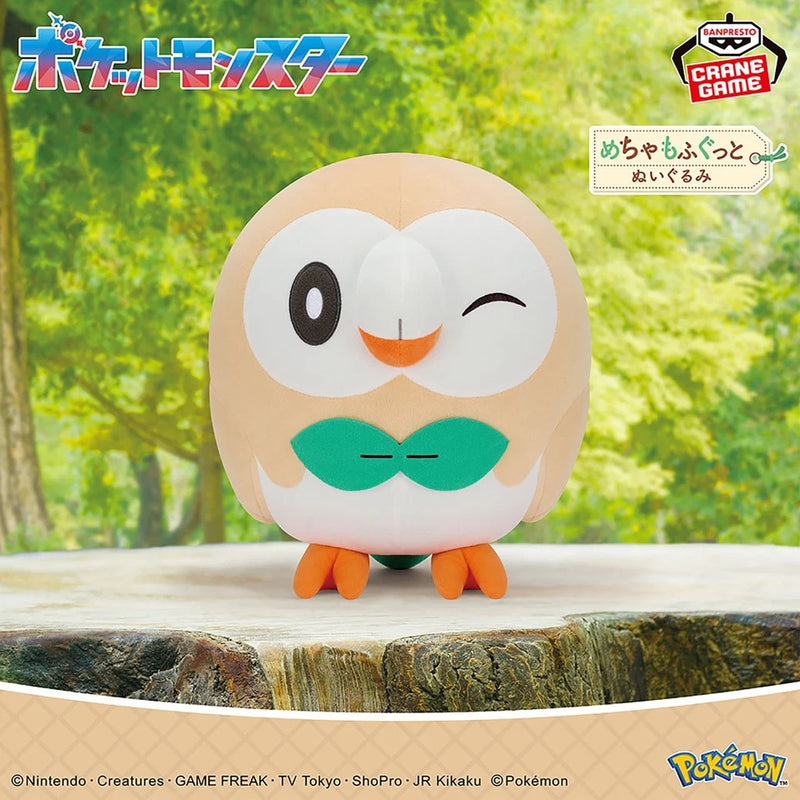 Banpresto Pokemon Mecha Mohugutto Plush Doll Rowlet JAPAN OFFICIAL