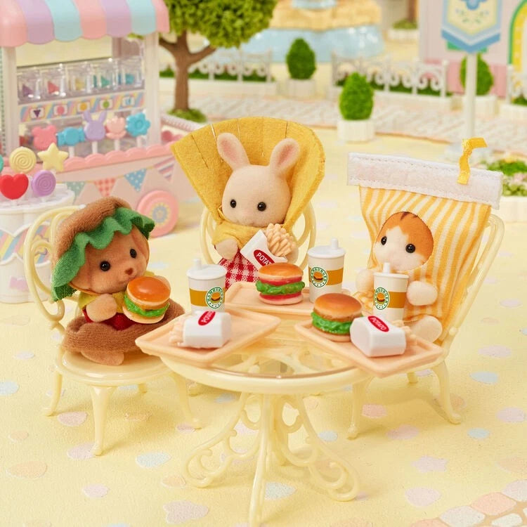 Epoch Sylvanian Families Baby Trio Hamburger Set JAPAN OFFICIAL