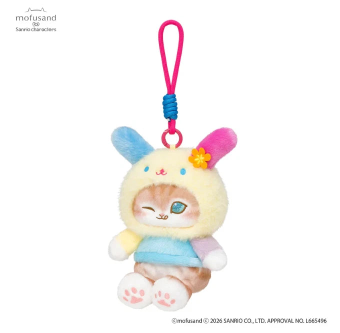 mofusand x Sanrio Characters Potefuwa Mascot Usahana Plush JAPAN OFFICIAL