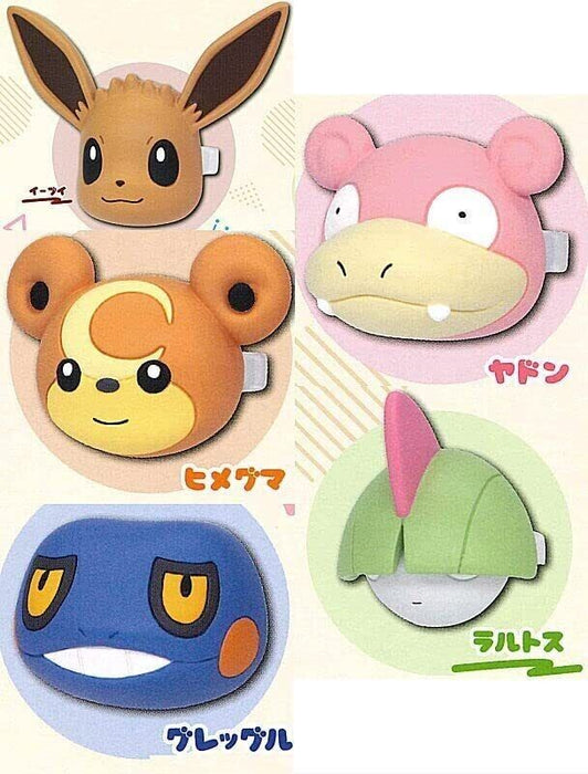 Takara Tomy Arts Pokemon Face Ring Mascot Part2 All 5 tipi Capsule Toy Giappone