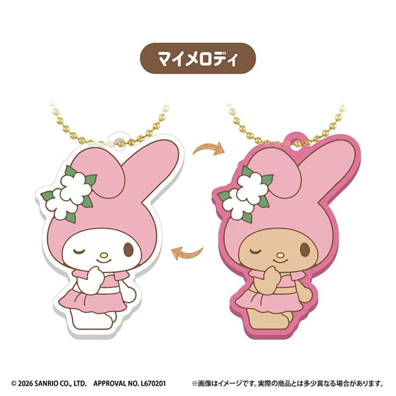 CV Sanrio Characters UV Rubber Keychain 12Pack Box Candy Toy JAPAN