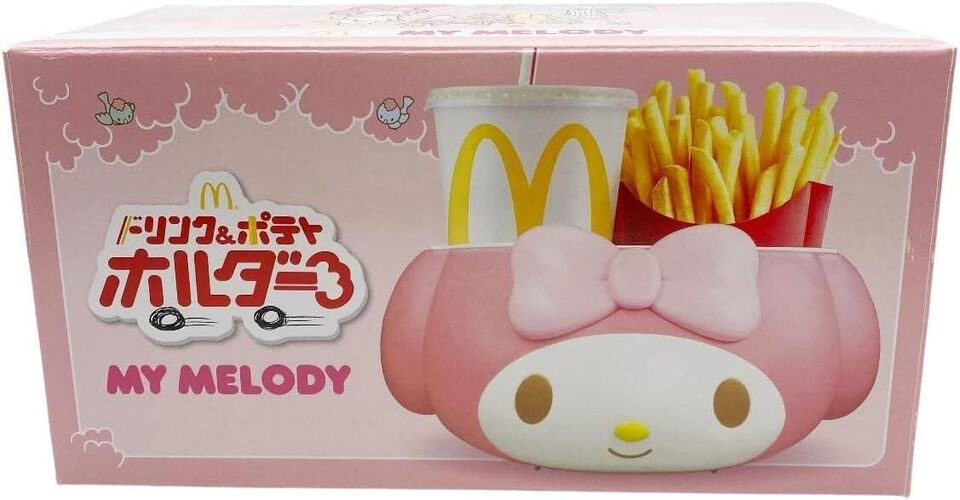 Sanrio My Melody McDonald's Patate & Drink Holder Limited Japan Funzionario