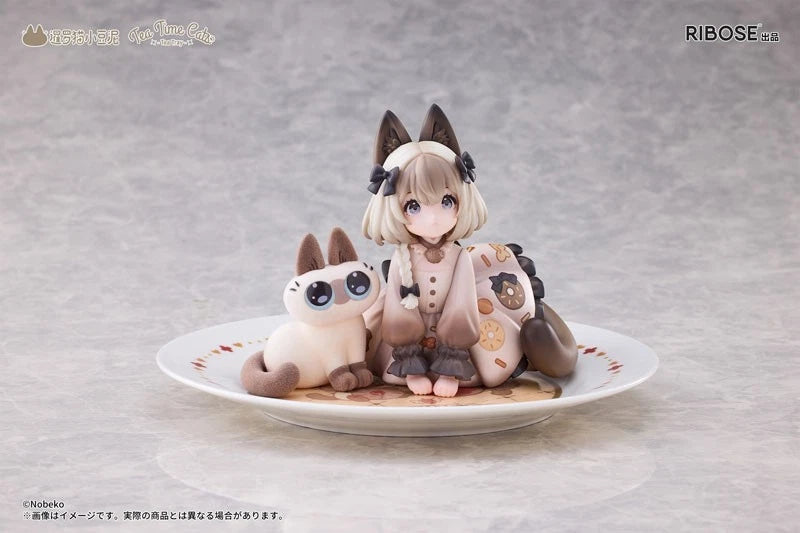 Tea Time Cats x Siamese Cat Azuki-san Set Figure JAPAN OFFICIAL