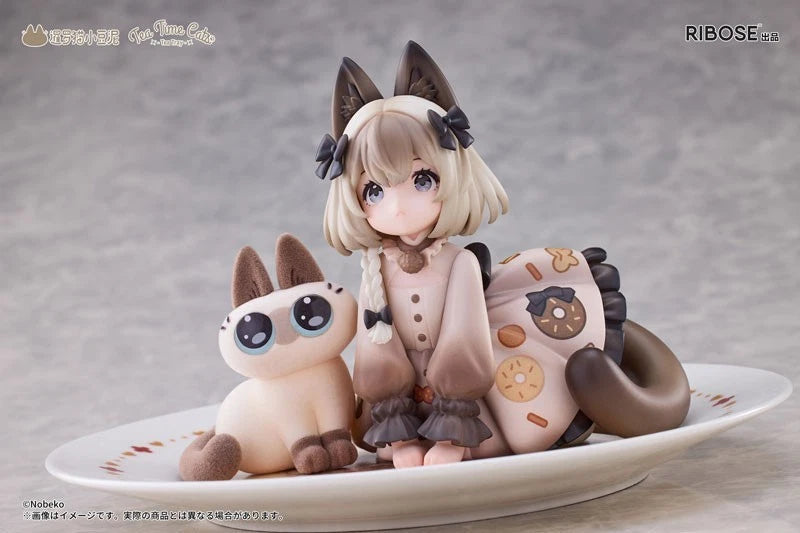Tea Time Cats x Siamese Cat Azuki-san Set Figure JAPAN OFFICIAL