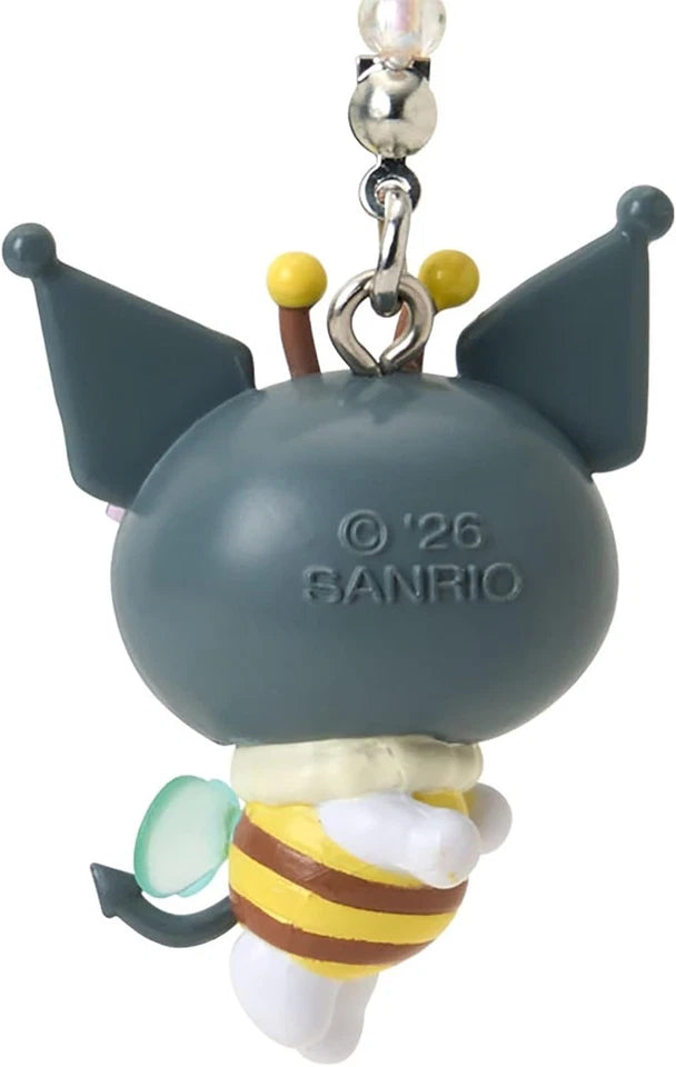 Sanrio Kuromi Flower Loving Bee Keychain JAPAN OFFICIAL