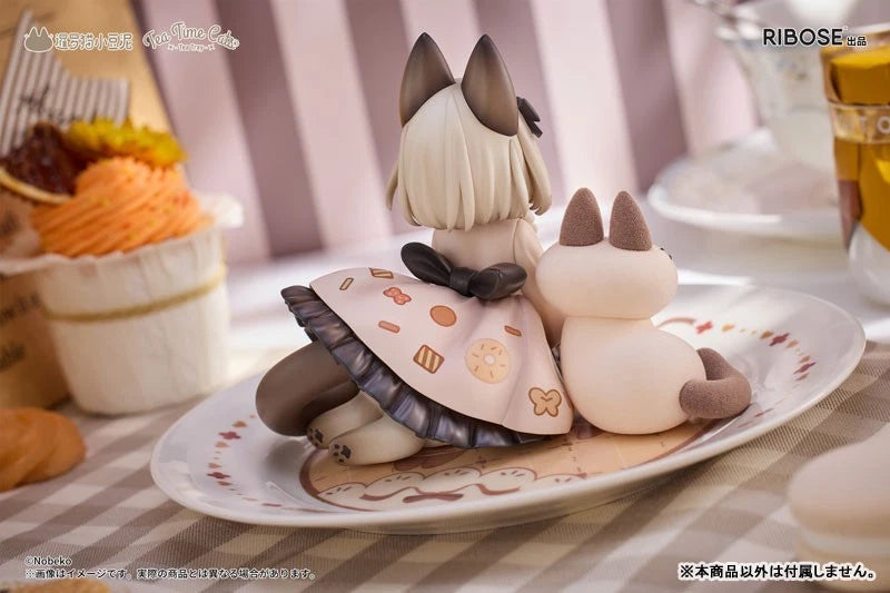 Tea Time Cats x Siamese Cat Azuki-san Set Figure JAPAN OFFICIAL